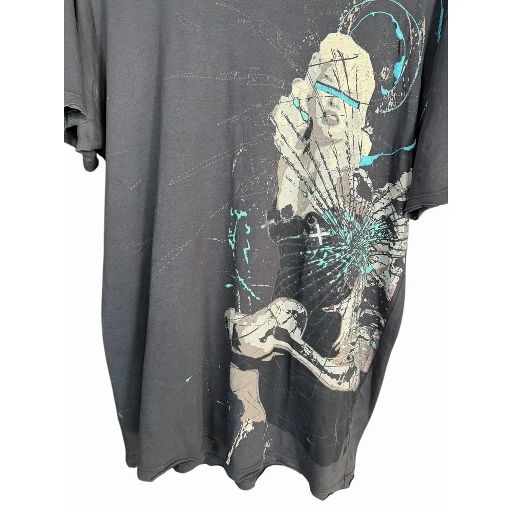 Monarchy Los Angeles Men's XL Graphic T-Shirt Black‎ Distressed Abstract Grunge - Picture 3 of 9